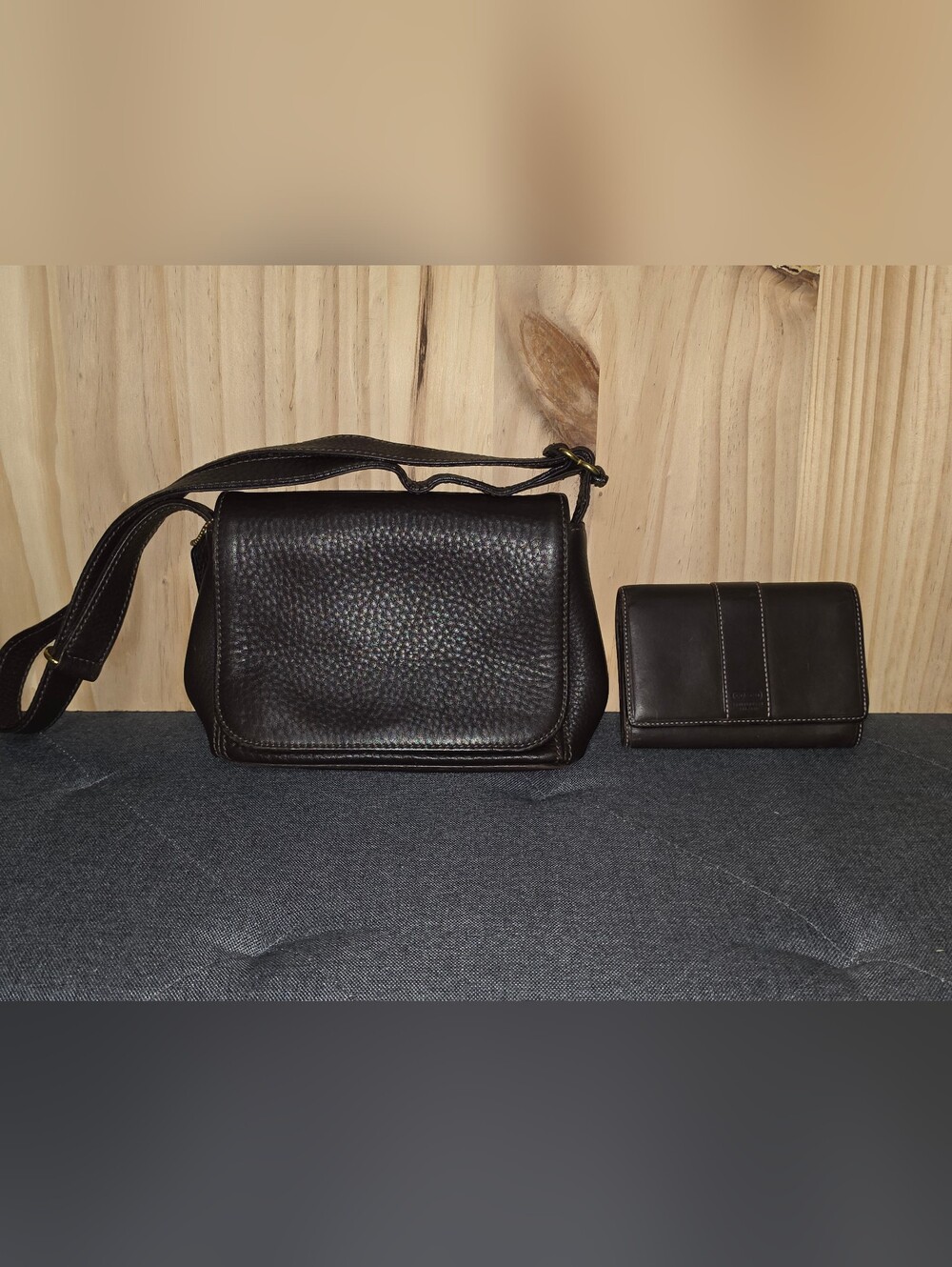Coach Pebbled Leather Crossbody Bag in Dark Brown
